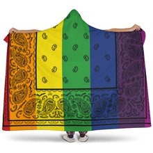 Load image into Gallery viewer, Ultimate Rainbow Bandana Hooded Blanket