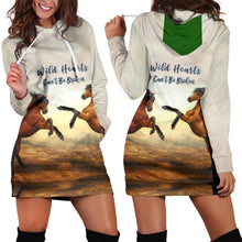 Load image into Gallery viewer, Wild Hearts Can't Be Broken Hoodie Dress for Horse Lovers