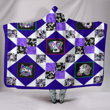 Load image into Gallery viewer, Purple Puppy Love Hooded Blanket