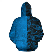 Load image into Gallery viewer, Blue Skull Hoodie