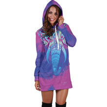 Load image into Gallery viewer, Colorful Elephant Women's Hoodie Dress