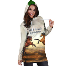 Load image into Gallery viewer, Wild Hearts Can't Be Broken Hoodie Dress for Horse Lovers