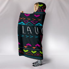Load image into Gallery viewer, Love Laugh Dance Hooded Blanket