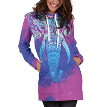 Load image into Gallery viewer, Colorful Elephant Women's Hoodie Dress