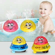 Load image into Gallery viewer, Baby spray water bath toys with flashing LED light.