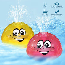 Load image into Gallery viewer, Baby spray water bath toys with flashing LED light.