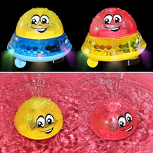 Load image into Gallery viewer, Baby spray water bath toys with flashing LED light.