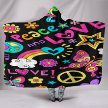 Load image into Gallery viewer, Peace &amp; Love Hooded Blanket
