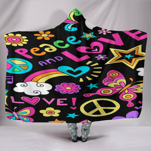 Peace & Love Hooded Blanket