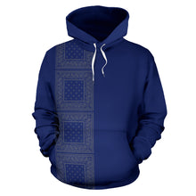 Load image into Gallery viewer, Lineup Blue and Gray Bandana Pullover Hoodie
