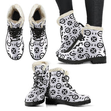 Load image into Gallery viewer, Skulls and Potion Faux Fur Leather Boots
