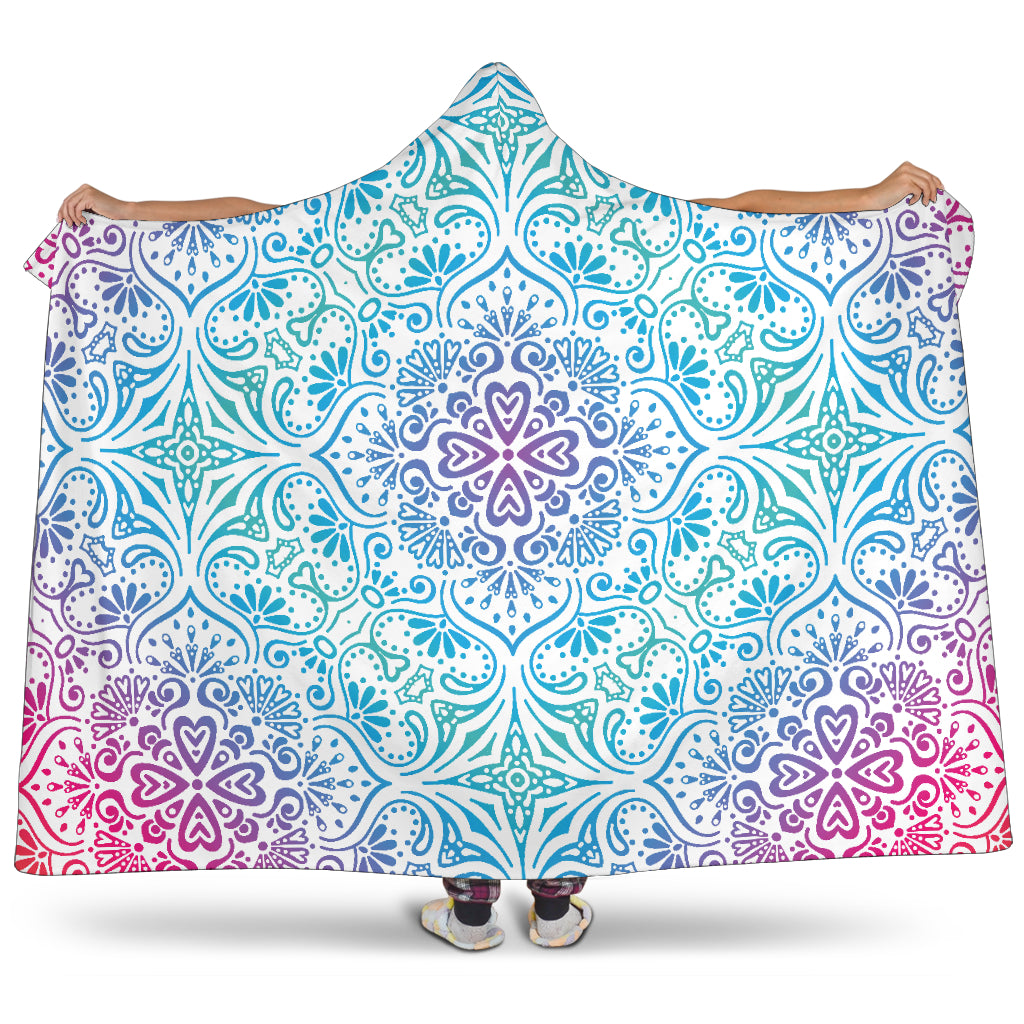 Bohemian Rainbow (White) - Hooded Blankets