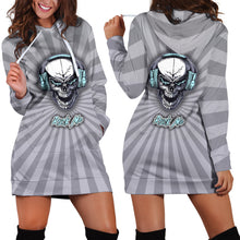 Load image into Gallery viewer, Rock Me Hoodie Dress For Skull Lovers and Music Freaks
