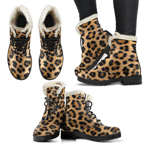 Leopard Animal Print Faux Fur Lined Boots