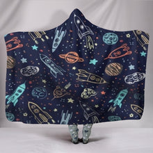 Load image into Gallery viewer, Chalkboard Outer Space Hooded Blanket
