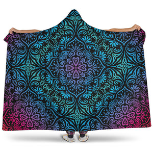 Bohemian Rainbow (Black) - Hooded Blankets