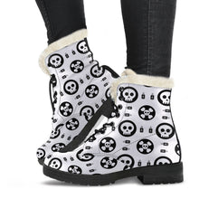 Load image into Gallery viewer, Skulls and Potion Faux Fur Leather Boots
