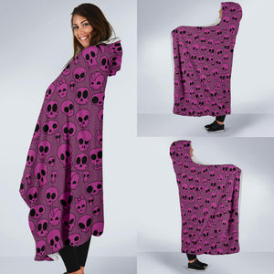 Economy Hoodie Blanket Pink Skulls