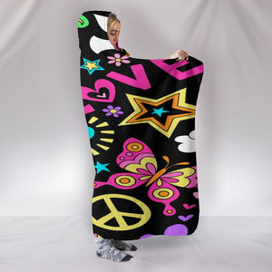 Peace & Love Hooded Blanket