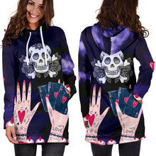 Load image into Gallery viewer, Love Ink Hoodie Dress for Tattoo and Skull Lovers
