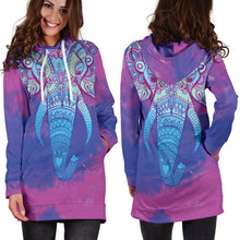 Load image into Gallery viewer, Colorful Elephant Women&#39;s Hoodie Dress
