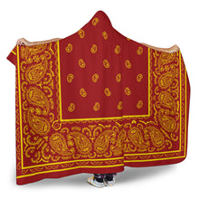 Load image into Gallery viewer, Ultimate Red and Gold Hooded Blanket
