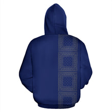 Load image into Gallery viewer, Lineup Blue and Gray Bandana Pullover Hoodie
