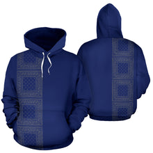 Load image into Gallery viewer, Lineup Blue and Gray Bandana Pullover Hoodie
