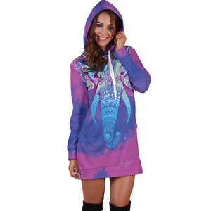 Colorful Elephant Women's Hoodie Dress