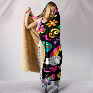 Peace & Love Hooded Blanket