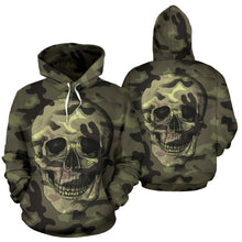 Load image into Gallery viewer, Camo Skull All Over Print Hoodie for Lovers of Skulls and Camouflage
