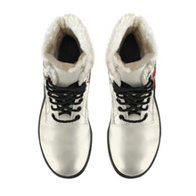 Load image into Gallery viewer, Skull Couple Roses (Sweet Corn) - Faux Fur Leather Boots
