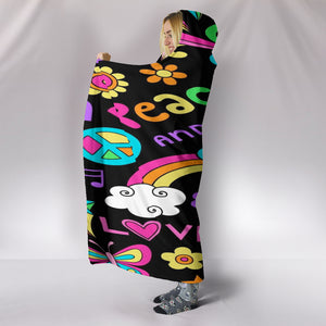 Peace & Love Hooded Blanket