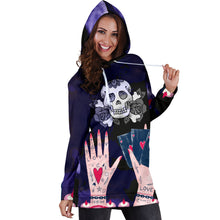 Load image into Gallery viewer, Love Ink Hoodie Dress for Tattoo and Skull Lovers
