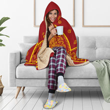 Load image into Gallery viewer, Ultimate Red and Gold Hooded Blanket
