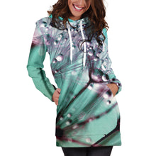 Load image into Gallery viewer, Dandelion and Water Drops Women&#39;s Hoodie Dress
