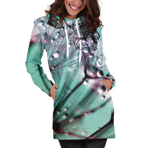 Dandelion and Water Drops Women's Hoodie Dress