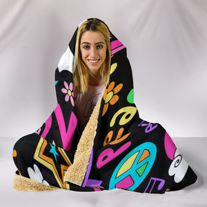 Peace & Love Hooded Blanket