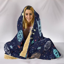 Load image into Gallery viewer, Chalkboard Outer Space Hooded Blanket
