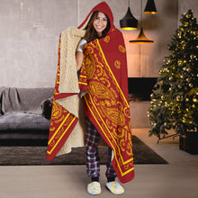 Load image into Gallery viewer, Ultimate Red and Gold Hooded Blanket
